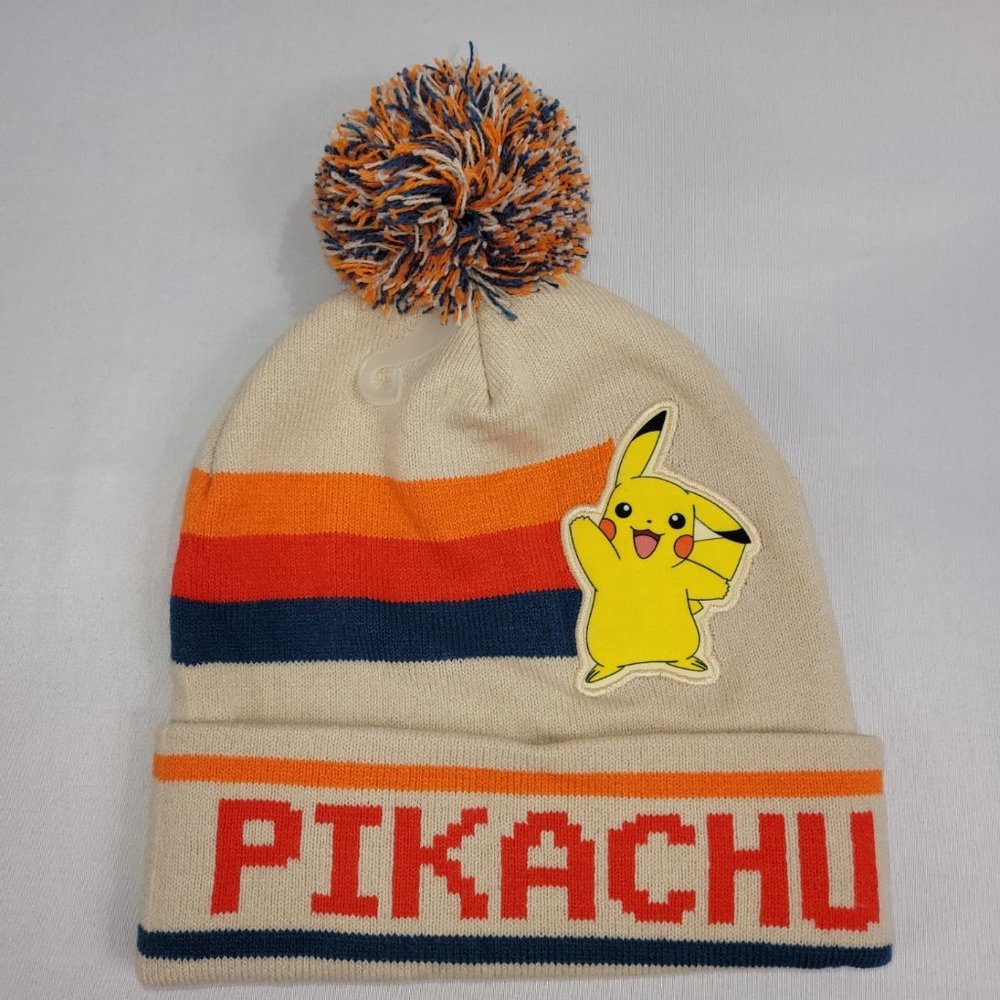 Pokemon Pikachu Beanie Toque Winter Hat PomPom  Kids Youth OS